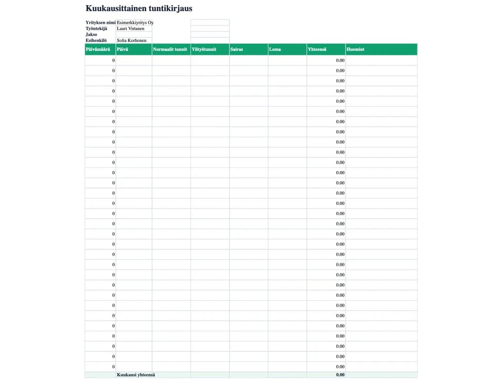 Ty ajanseuranta Excel pohja ilmainen EasyHours EasyHours ty-ajanseuranta-excel-pohja-ilmainen-easyhours-easyhours